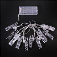 NEW 1.2M 10 LED Card Picture Photo Clips Pegs Bright String Light Lamp Indoor Gifts  H15
