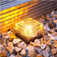 IP68 Waterproof Solar Powered LED Rock Light Cube Brick Design Decorative Lamp for Garden Lawn Balcony White/Warm white/Blue