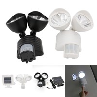 22 LED Rotatable Double Heads Motion Sensor LED Wall Lamp Human Movement Induction Outdoor Garden LED Solar Lights Sale