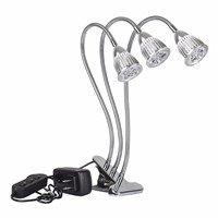 15W Three Head LED Grow Light Clip Desk Grow Lamp with 360 Degree Flexible Gooseneck Three Separate Control Switches for Office