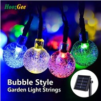 HoozGee Solar String Lights Outdoor Multicolor 30 LED Crystal Ball Christmas Trees Garden Party Decor Dream Fairy Lamp