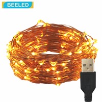 LED strip light USB Powered with Remote Control Flexible Copper Silver Wire 10M 100 leds Waterproof Outdoor Christmas