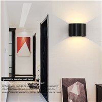 L44-Outdoor waterproof wall lamp square semi-circular adjustable light angle up and down light aluminum Indoor decor wall lamp