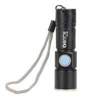 Portable Flashlight with 3-mode Lighting Mini LED Torch Zoomable Waterproof USB Rechargeable Flashlight Torch 9.3 * 2.6 * 2.4cm