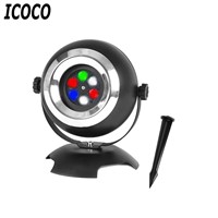 ICOCO 4 Color Waterproof Led Projector Lawn Light Outdoor Festival Christmas Holloween Dynamic Lighting Lamp Decor US Plug