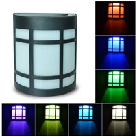 Solar LED Wall Light Garden Lamps Auto ON/OFF Outdoor Lighting (Color Change,Auto ON/OFF)