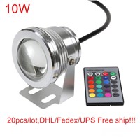 10W RGB LED Underwater Light DC12V LED Dimmable Lighting Lamp Pond Light Fountain Lamp Pool Light 20pcs/lot Fedex/DHL Free ship