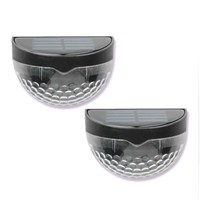6 LED Outdoor Solar Led Light Wall Lamp Super Bright Waterproof Light  Fence Lamp Garden Path  White light  2PC
