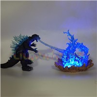 Godzilla Led Cannon Power Blue Fire Skill Anime Movie Godzilla Led Nightlight Lamp Model Toys DIY Set