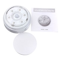 6 LED Portable Infrared PIR AUTO Sensor Motion Night Light Wireless Detector Lamp Home Closet Cabinet Corridor Brightness