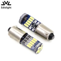 Edislight Canbus White BA9S T4W H6W LED Light 4014 15SMD Bulb Map Dome Reading Lamps For Audi A3 A4 A6 A8 Q7 S4 S6 No Error