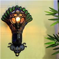 Outdoor waterproof European retro wall lamp living room courtyard balcony corridor aisle Chinese style LED backdrop lighting