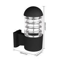 Waterproof Outdoor Lighting Aluminum Glass Lampshade LED Wall Light Fixtures IP65 Wall Lamp E27 Socket AC 85-240V without Bulb
