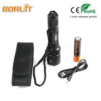 BORUIT Powerful Flashlight L2 LED Lanterna Militar Lamp Usb Charger 18650 Battery Torch Waterpoof Camping Outdoor 5 Modes Lights