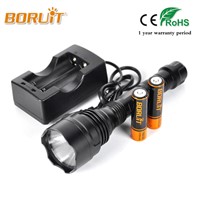 BORUIT Super Bright Searching Flashlight Rechargeable Searching Light S58 XHP70 LED Waterproof IPX-8 Military lamp 18650 Battery