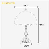 European Stained Glass Table Light Fixture Warm Romantic Bedside Table Lamp Study Desk Lamp Creative Bar Table Lamp Flowers