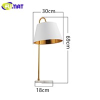 Bedroom Bedside Table Lamp Minimalist Decoration Creative Vintage Table Light Metal Marbe PVC Lampshade Table Lamp for Living