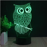 RC Remote or Touch Owl 3D Night Light 3 or 7 Colors Change Mood Lamp LED DC 5V USB Decor Table Lamp Baby Sleeping Nightlight