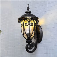 YSMHZ LED Creative Wall Lamp European Style Retro Wall Lamp Waterproof For Garden Balcony Villa Brownish black Wall Lamp