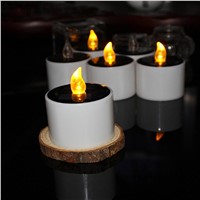6 Pieces/Lot Yellow Flicker Solar Power LED Light Candles Flameless Electronic Solar LED Nightlight Solar Energy Candle Lamps