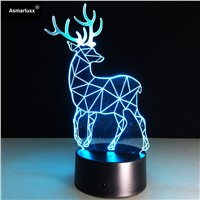 Deer 3D LED Lamp Table Touch Lamp 7 Colors Changing 3D Desk Light Luminaria Lamp USB LED Night Light 2017 New Free Gift For Kids