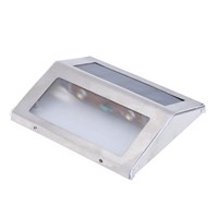 Mini 2 LED Solar Light for Garden Wall Lamp Stainless Steel Case Sunlight Power Waterproof White Lighting