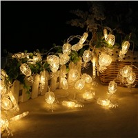 2.2m 20LED Pineapple String Light Warm White Fairy Lights Festival Christmas Wedding DecorWhite/Warm White/Colorful