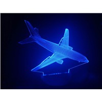 Air Plane 3D Night Light  Remote Switch USB 7 Color Aircraft Table Lamp Bedroom Night Lamp Birthday Holiday gift