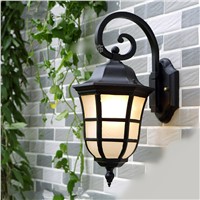 E27 Superior European Style Waterproof Villa Garden Wall Light Spraying Smoothing Black Porch Lights Wall Lamp Outdoor Lighting