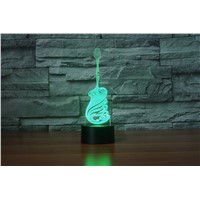 Guitar Shape 3D Lamp Visual Light 7 Colos USB Remote Touch Switch LED Usb Table Lampara Musical Instruments 3D Night Light