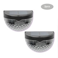 2pcs 6LED High Brightness Wall Light Solar Powered Fence Semicircle Street Yard Path Security Light Emergency Outdoor Lighting