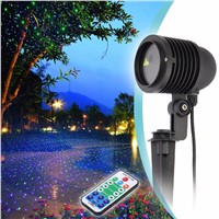 GDF01RGB 8W Water Resistant Stars Pattern Outdoor Lawn Yard Garden Decorative Laser Projector Lamp with Remote Controller