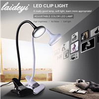 LAIDEYI USB Modern Hose Adjustable Table Lamp LED Clamp  Desk Light with Touch Sensor Reading Night Lights Drop Shipping 830