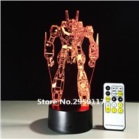 Cool Transformers 3d Night Light Baby Bedroom Sleeping Lamp 7 Color Changing 3D Iron Man Atmosphere LED Desk Table Lamp Boy Gift