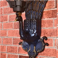 LiGuan 2017 new creative peacock wall lamps outside lighting manual painting waterproof anti-corrosion outdoor porch lighting