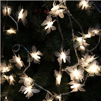 5m 40 leds LED Butterfly curtain string light New Year Christmas garland Decoration Battery operate wedding party lighting lamps