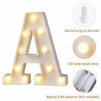 A-Z Alphabet Plastic Letter LED Night Light Battery Lamp 22CM Wall Hanging Night Lights Christmas Romantic Wedding Party Decor