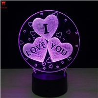 I love you 3D Balloons Heart Shape LED Night Light Romantic Atmosphere Lamp Lighting HOT Wedding Decoration Lovers Couple Gifts