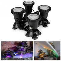 1 set With 4 Lights LED 12W Underwater Submersible Aquarium Spot Light for Fish tank Pool Fountain Color Change