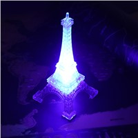 Colorful Eiffel Tower Paris Style Decoration LED Night Light Fashion Bedroom Table Lamp Acrylic Children Nightlight