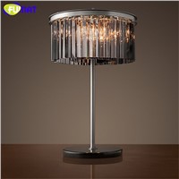 FUMAT Brief Creative Fashion K9 Crystal Table Lamp Home Deco Metal Lamp For Living Room Bedside Loft Crystal Table Lights