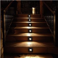 Thrisdar 6pcs 3W Outdoor LED Step Stair Light PIR Motion Sensor Detector Wall Corner Light Infrared Human Sensor Step Light