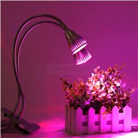 Dual grow lamp LED 2x5W hydroponic systems with clip EU US AU UK plug flexible led bulbs seedling free ship