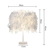 GERUITE Feather E27 Table Lamps Hotel Home Decorative Desk Lamp For Bedroom Bedside Fixture Lamp Wedding Decoration Lighting