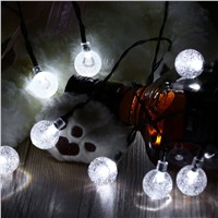 Solar Powered Round Bubble Ball Lighting Strings with 20 LEDs Transparent PP Waterproof Garden Christmas Fairy String Lights