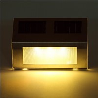 Outdoor Garden LED Solar Powered Path Stair Light Fence Wall Landscape Lamp 3 Color