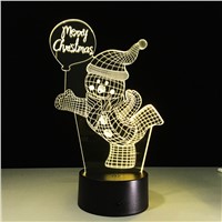 3D Children&amp;amp;#39;s Night Light Christmas Snow man Table Lamp Baby Kids Bedroom Lights Holiday Decoration Lamp Chrismas Gift