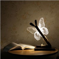 Dimmable USB Butterfly Table Light 3D Nightlight LED Table Lamp Home Decor with EU Plug