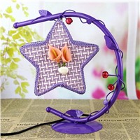 Creative Wrought Iron Desk Lamp Hanging Star Light with US Plug (Purple)