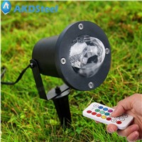 AKDSteel Outdoor Waterproof LED Water Wave Lights Remote Control 7 Color Courtyard Christmas Flame Marine Landscape Projection